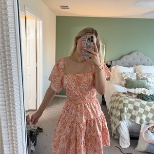 Floral Orange Dress